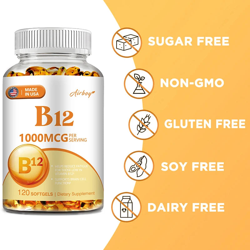 Vitamin B12 - Supports Energy, Metabolism, Relieve Fatigue, Heart Health, Improve Sleep Health